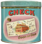 Check 50 Cigar Round Advertising Tin