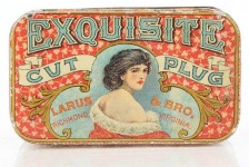 Exquisite Cut Plug Larus and Bros. Tobacco Tin