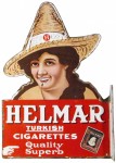 Helmar Cigarettes Porcelain Flange Sign