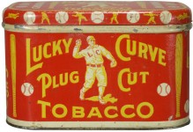 Lucky Curve Plug Cut Tobacco Tin Can Advertising