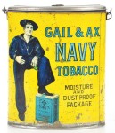 Gail and Ax Navy Tobacco Canister Tin