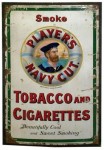 Player's Navy Cut Tobacco and Cigarettes Porcelain Sign