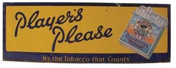 Players Please Cigarette Porcelain Tobacco Sign