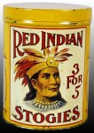 Red Indian Stogies Cigar Canister