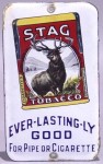 Stag Tobacco Porcelain Advertising Door Push Sign