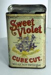 Sweet Violet Cube Cut Vertical Pocket Advertising Tobacco Tin