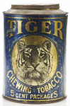 Tiger Chewing Tobacco Canister Tin