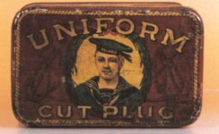 Uniform Cut Plug Square Corner Advertising Tobacco Tin